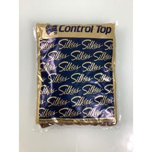 Vintage Silkies Control Top Hose with support leg Beige Size Large NEW